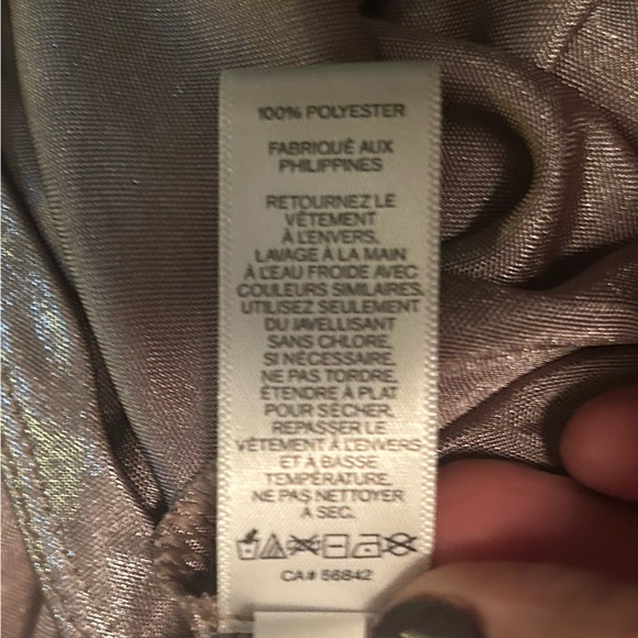 Express Shiny Shimmery Metallic Cowl Neck Halter Top Medium - Picture 9 of 13